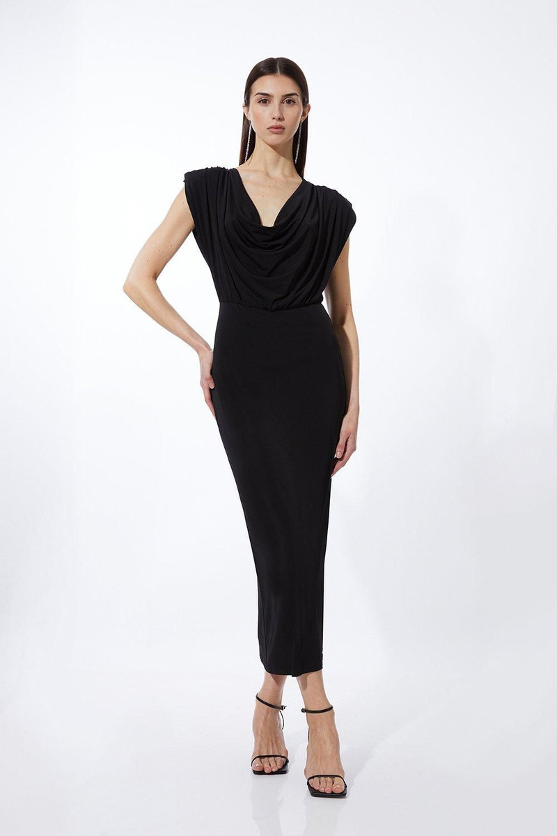 Cowl Neck Jersey Maxi Dress 1