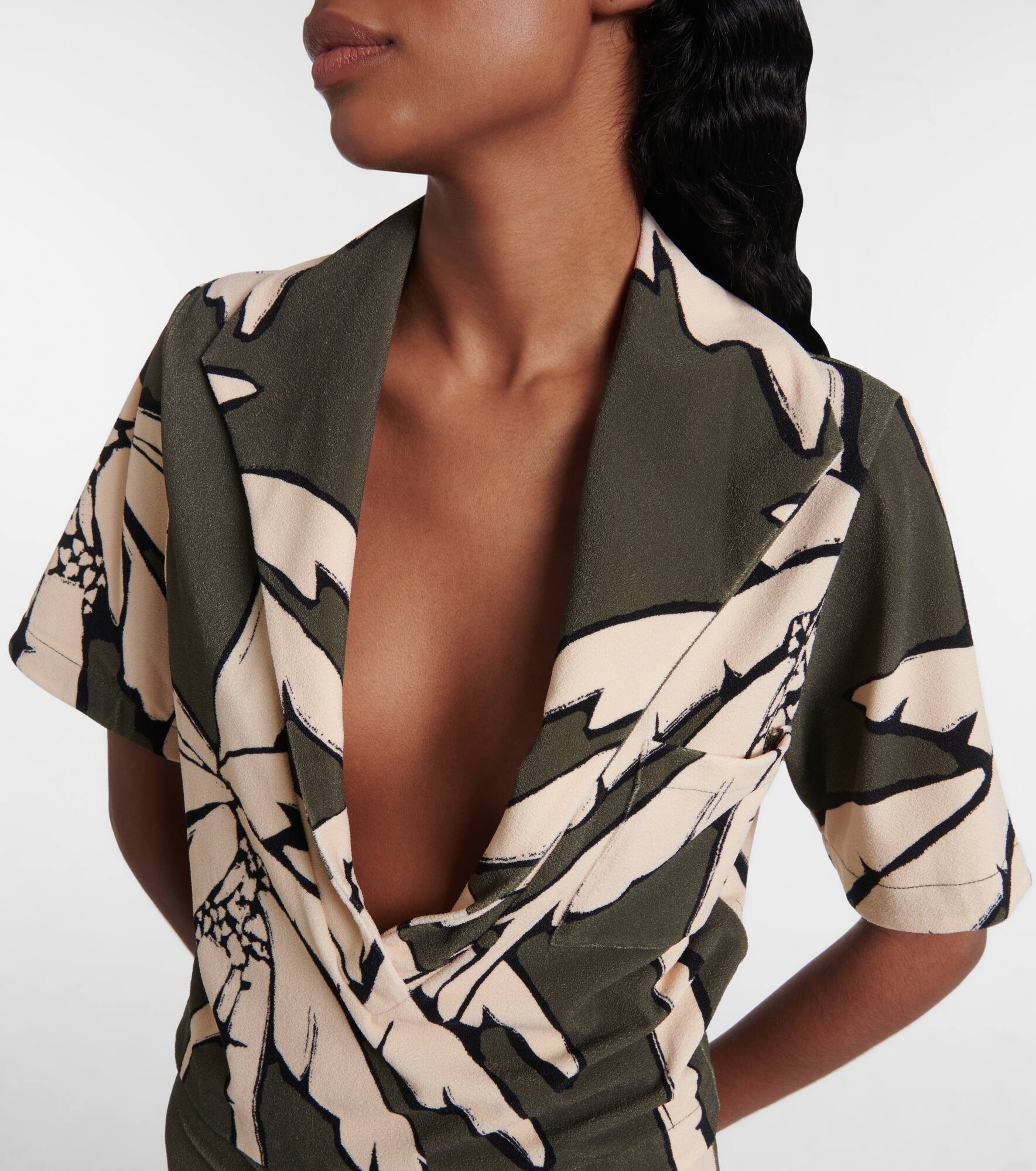 Cropped printed terry shirt - 4