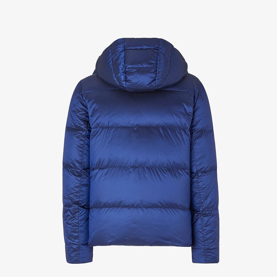 Blue nylon down jacket - 2