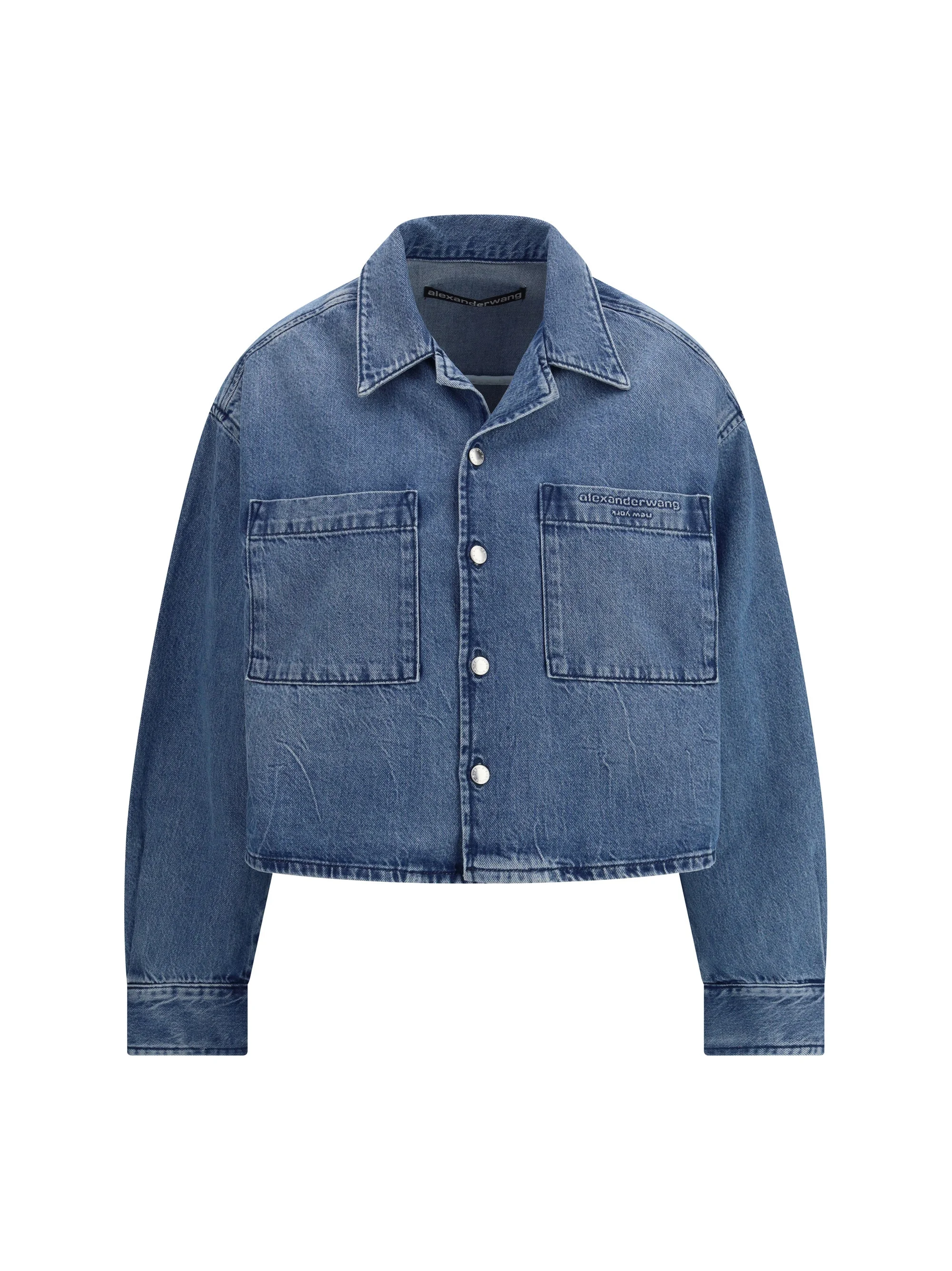Alexander Wang Women Cropped Denim Shirt - 1