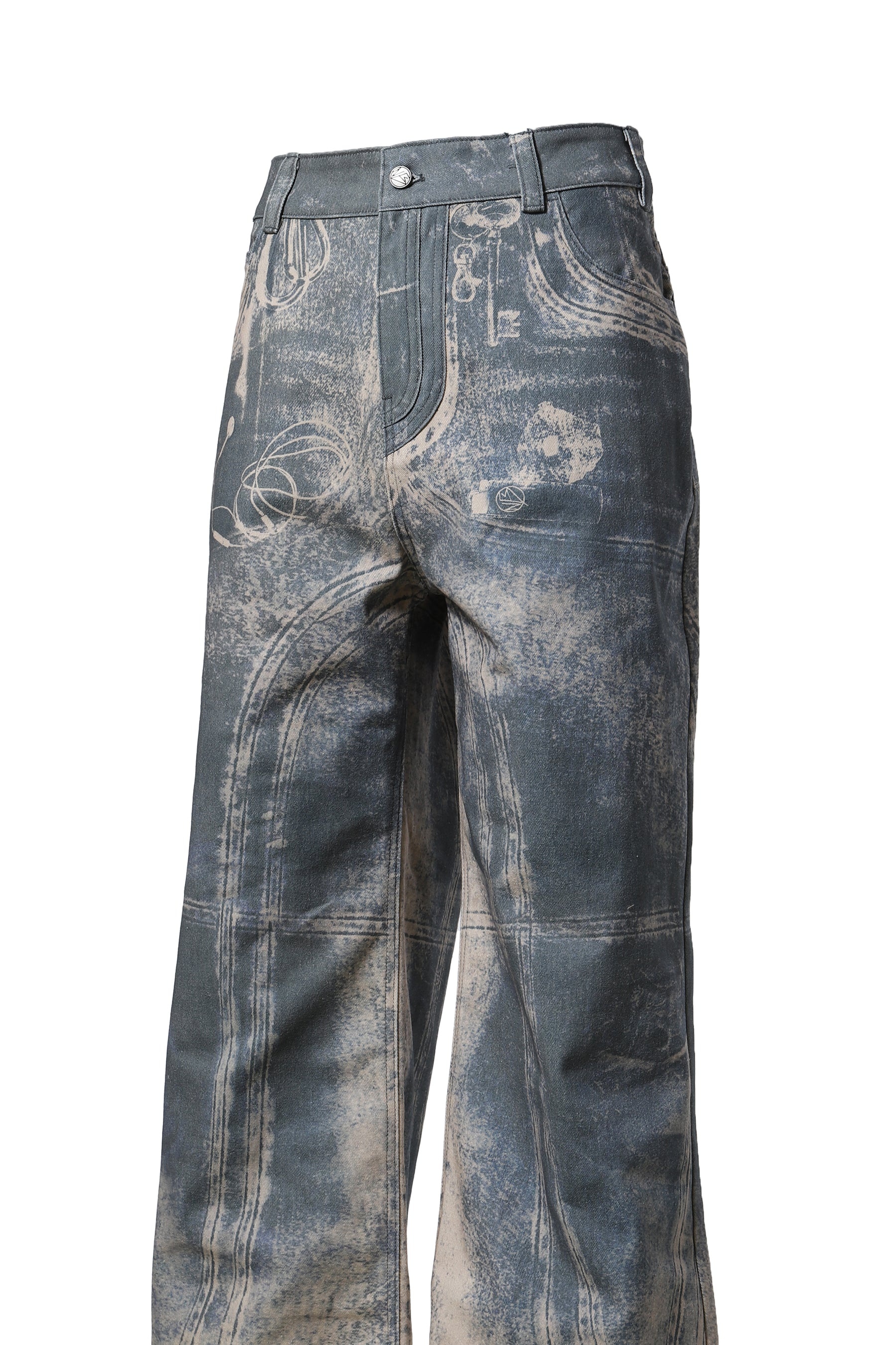 PRINTED DENIM / IND USED LOOK PRINTED - 4