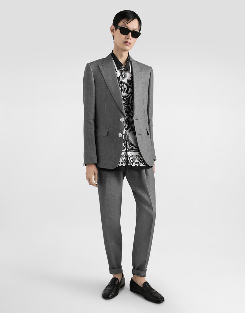 Dolce & Gabbana Sicilia single-breasted jacket in washed linen outlook