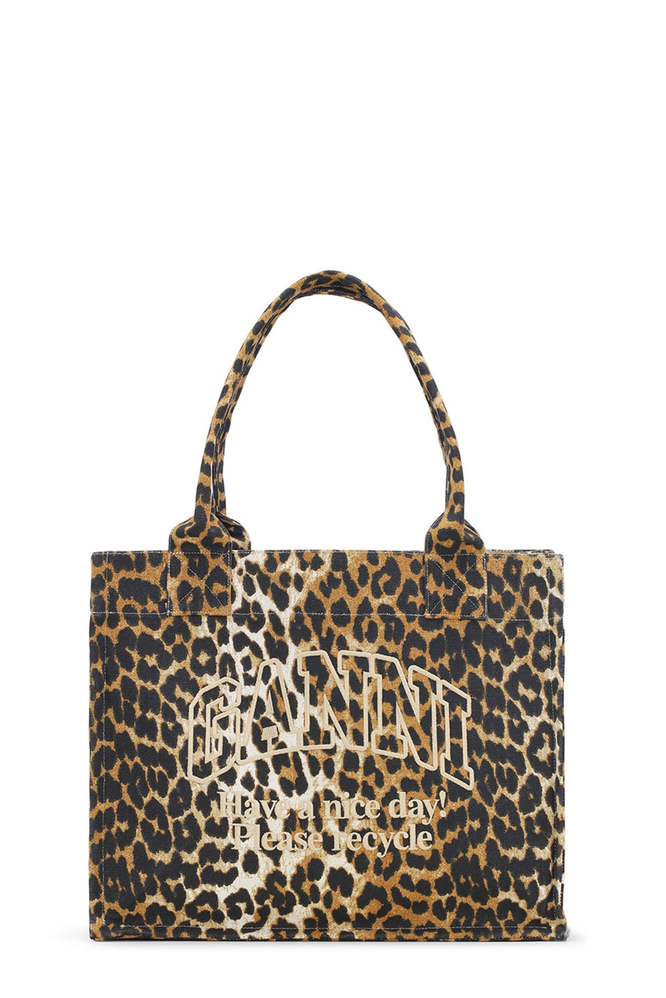 LEOPARD LARGE CANVAS TOTE BAG - 1