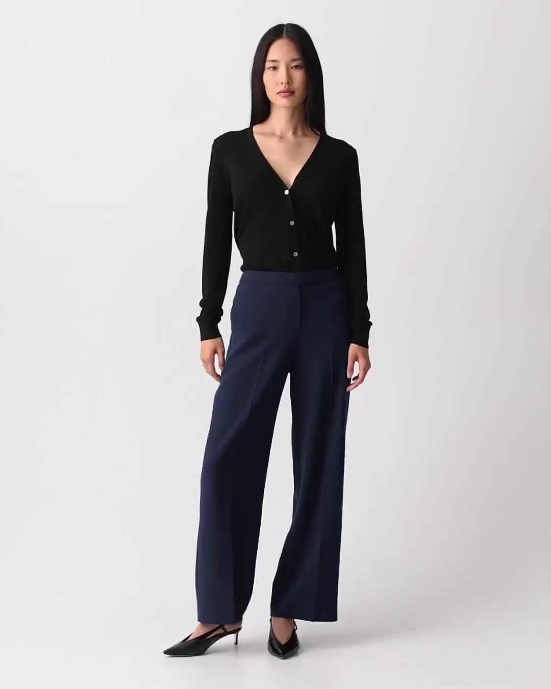 Wide-Leg Pull-On Pant in Admiral Crepe - 6