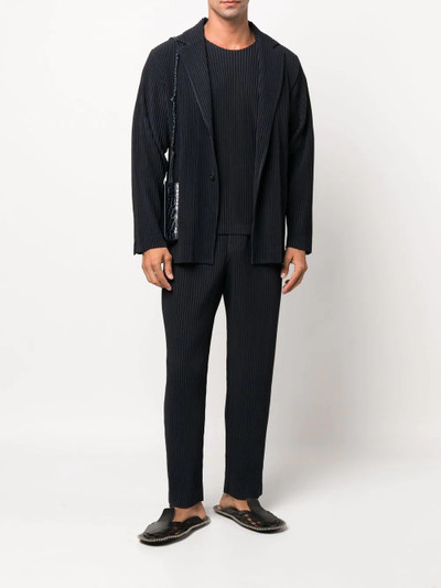 ISSEY MIYAKE plissé single-breasted blazer outlook