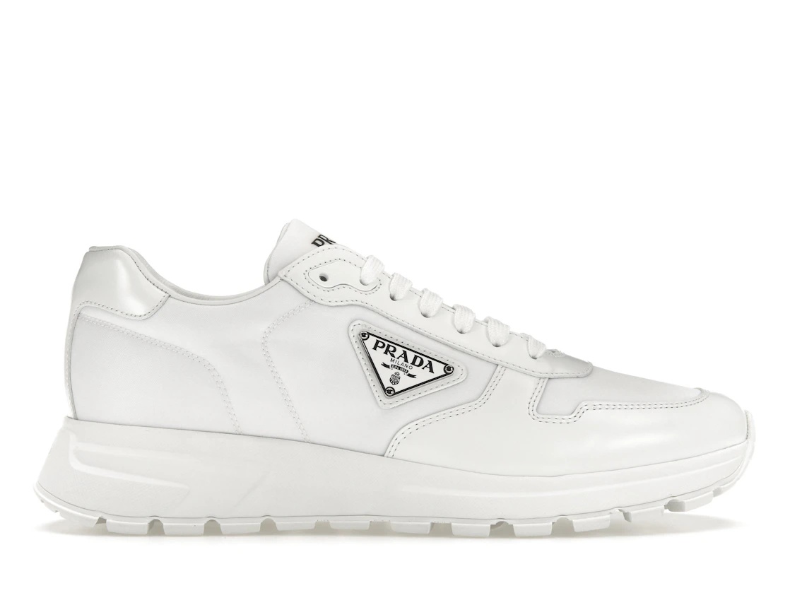 Prada PRAX 01 Sneakers Re-Nylon Brushed Leather White White - 1