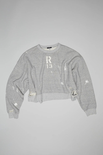 R13 CROPPED R13 CREWNECK - HEATHER GREY outlook