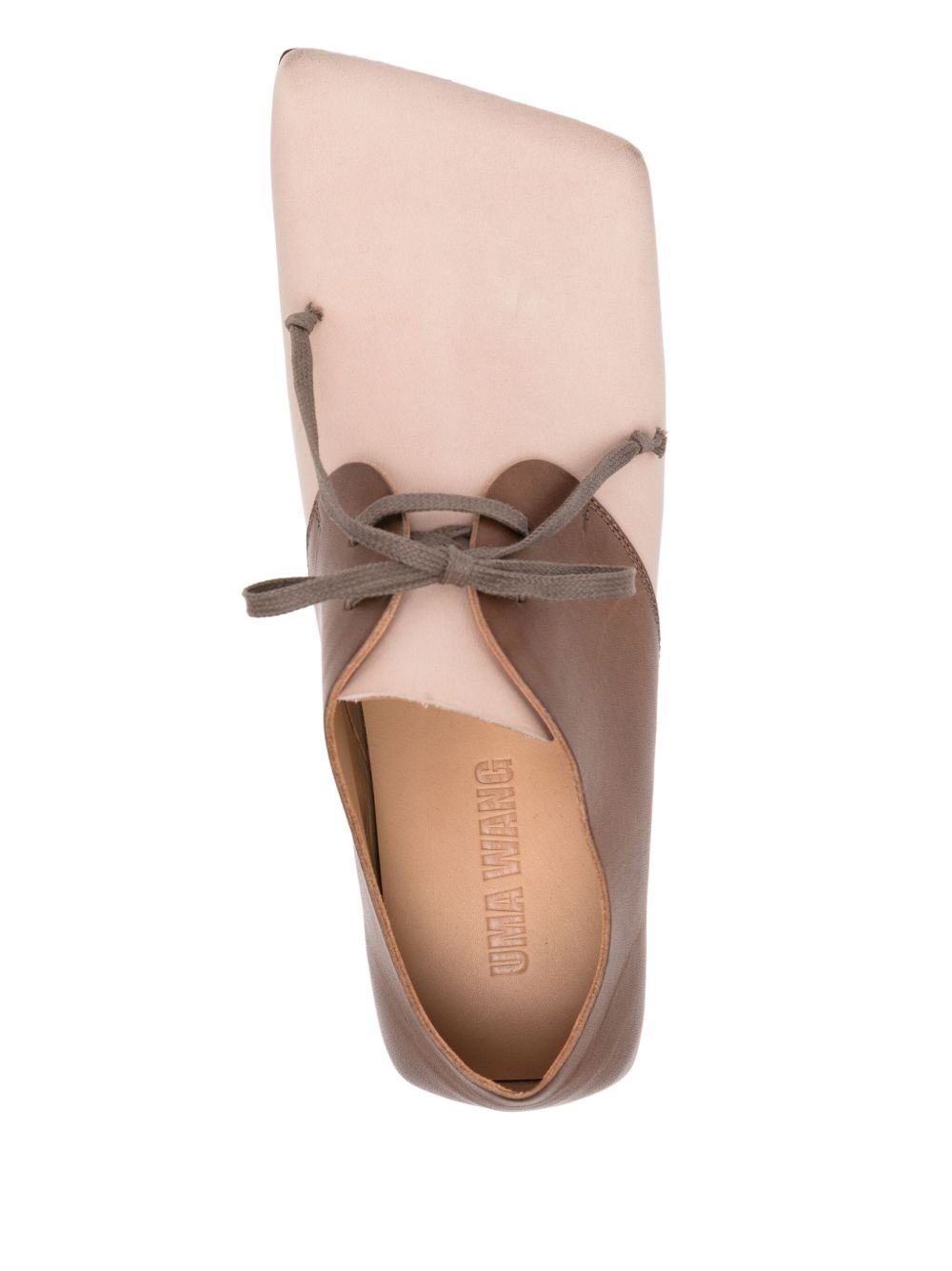 square-toe leather flats - 4