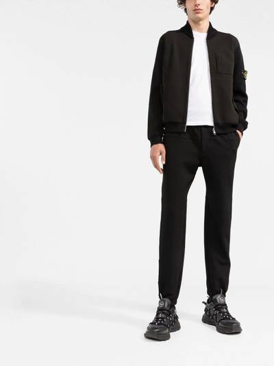 Stone Island Compass-patch zip-up sweatshirt outlook