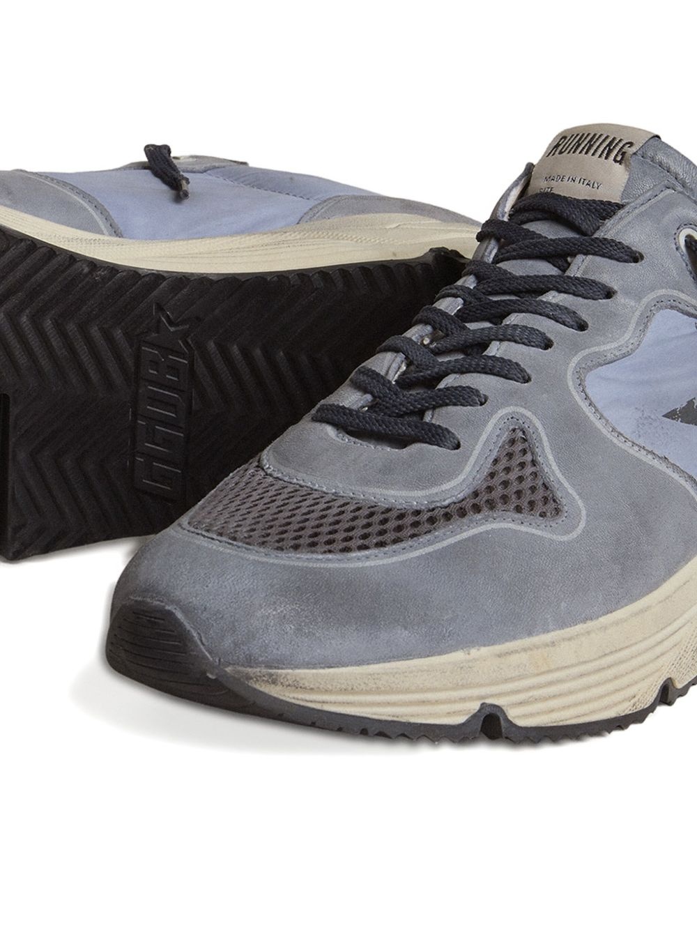 Running sole star-embellished leather sneakers - 3
