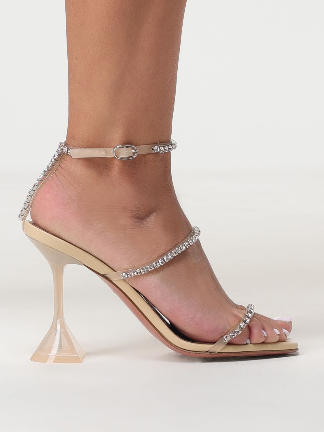 【関税込み】Amina Muaddi ピンク Glida ヒールサンダル Amina Muaddi | Gilda pink pvc mules | Savannahs
