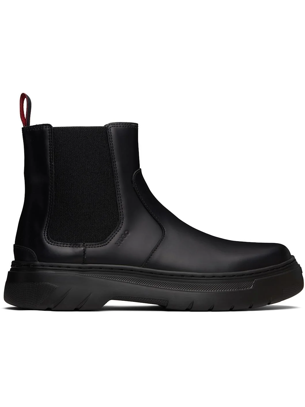 Black Embossed-Logo Chelsea Boots - 1