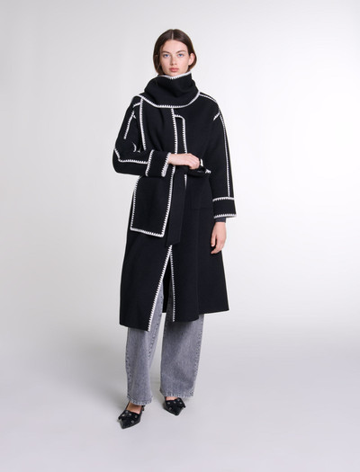 maje Two-tone double-faced coat outlook