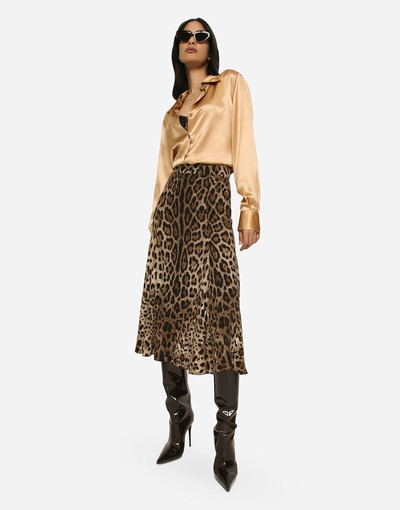 Dolce & Gabbana Leopard-print cady circle skirt outlook