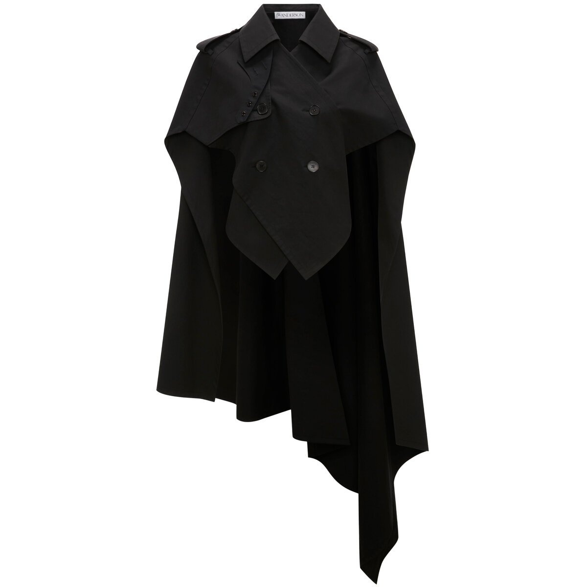 Trench Cape Coat in Black - 1