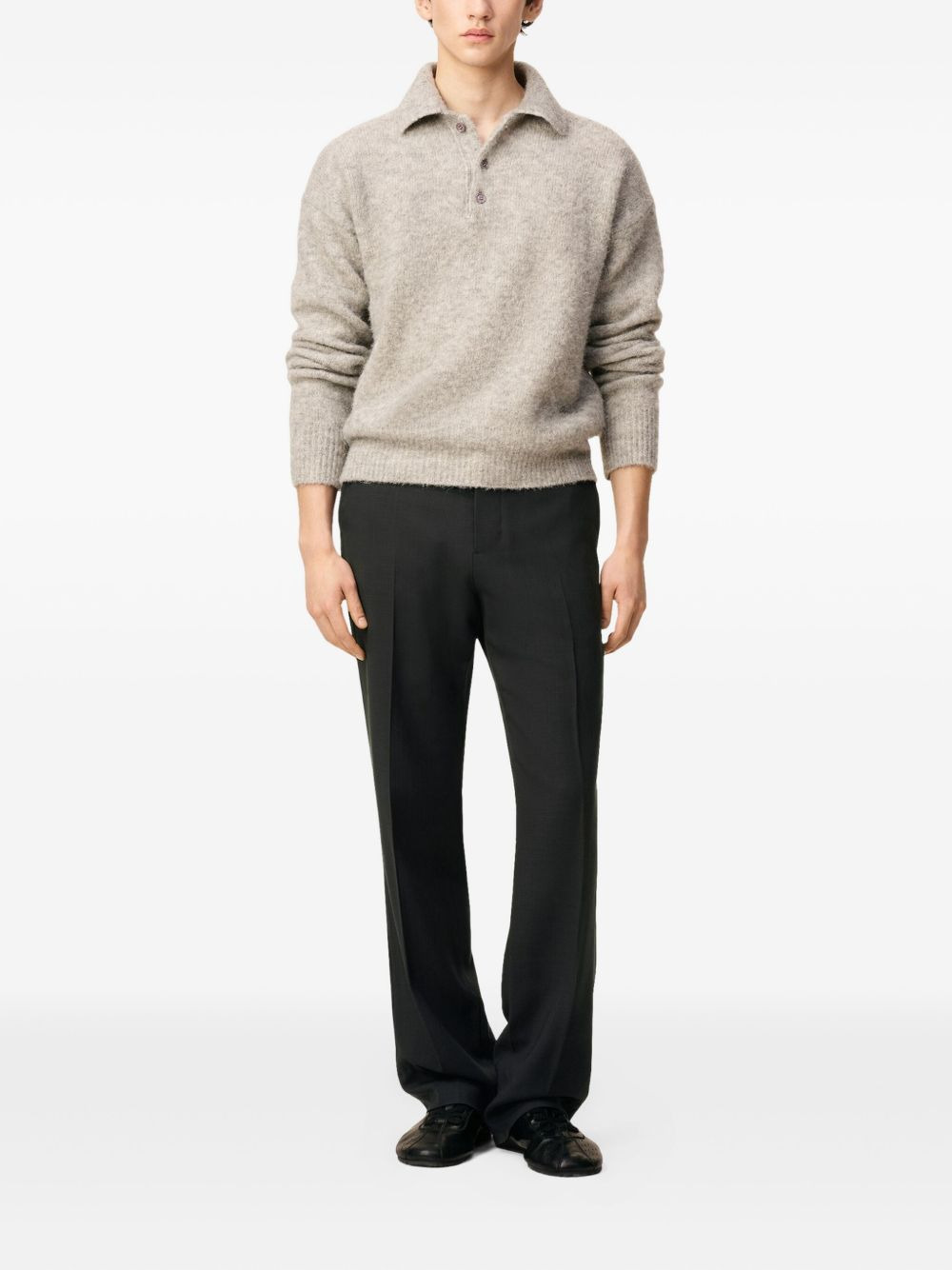 wool straight-leg trousers - 2