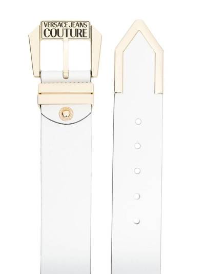 VERSACE JEANS COUTURE engraved-logo leather belt outlook