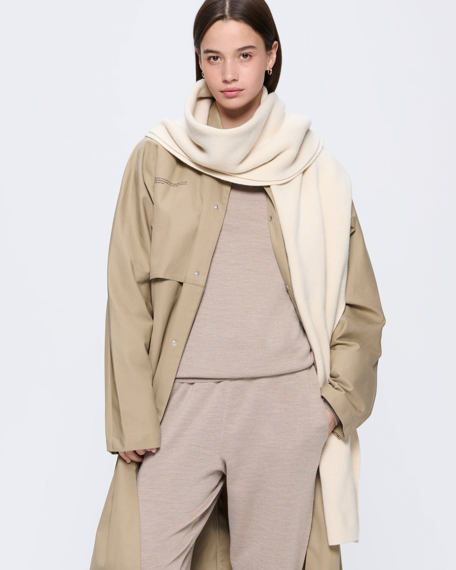 DNA Recycled Cashmere Scarf - Ecru Ivory - 3