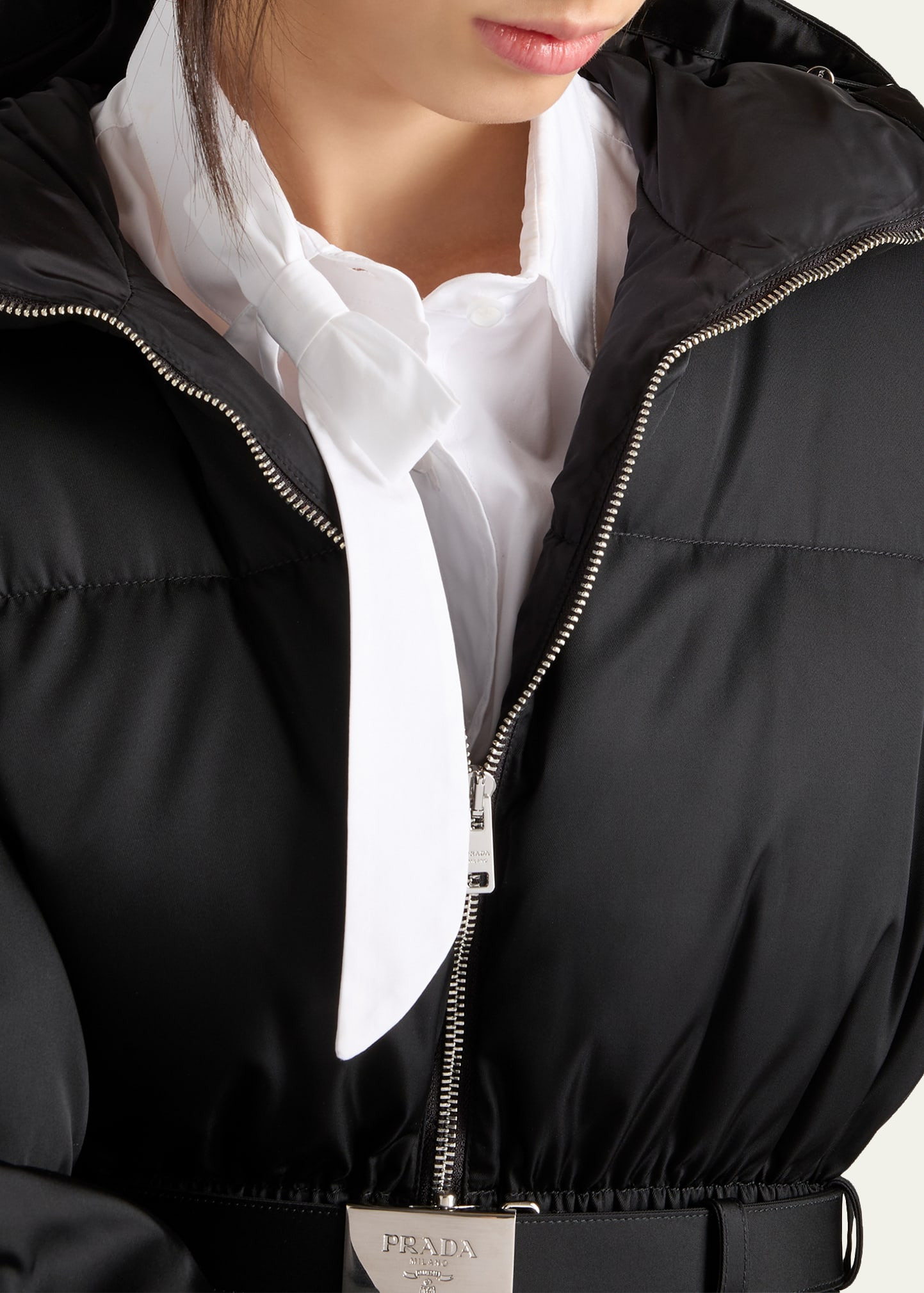 Belted Re-Nylon Puffer Jacket - 4