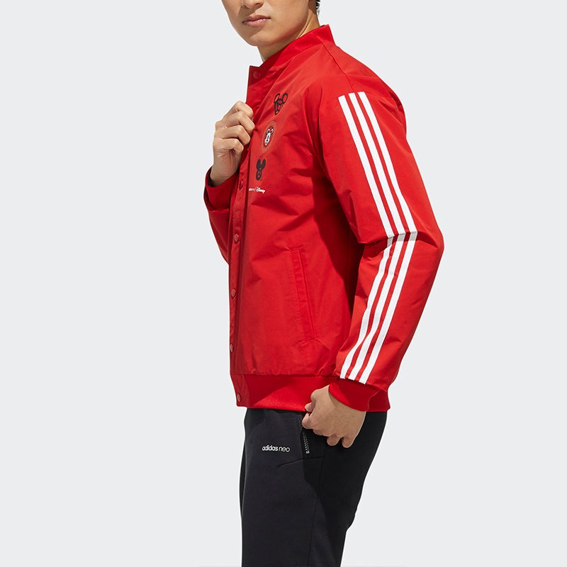 adidas neo x Disney Crossover Printing Casual Sports Jacket Red GE7768 - 5