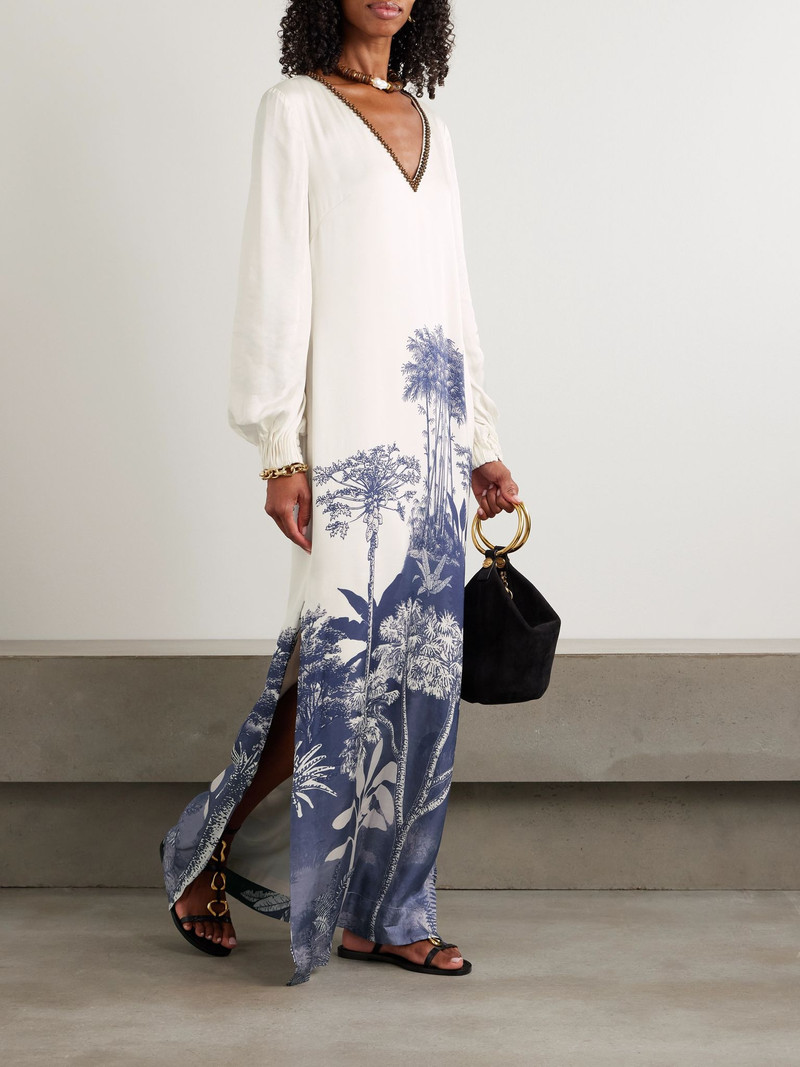 ANDRES OTALORA Gingko printed LENZING™ ECOVERO™-blend maxi dress Ivory outlook
