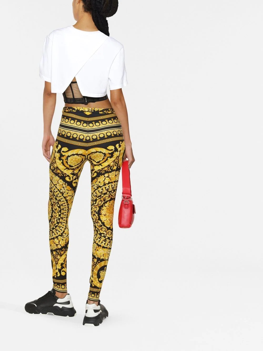 Barocco-print leggings - 3