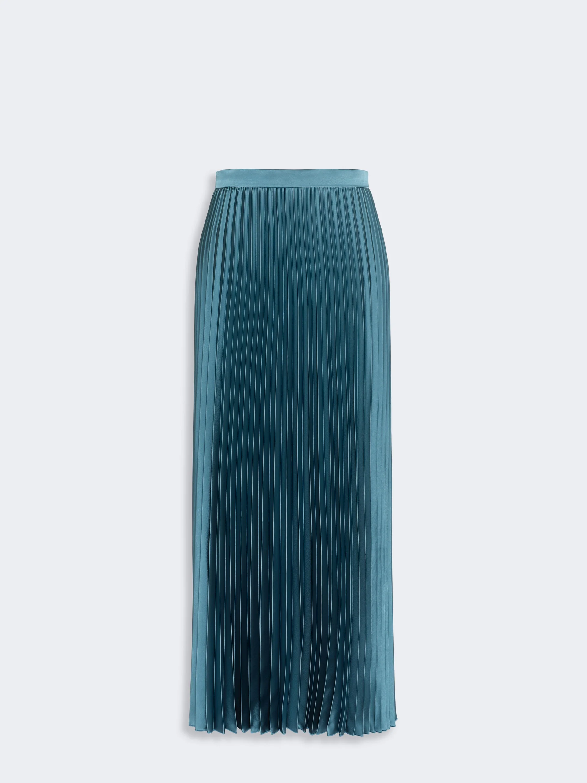 NICCHIA Pleated satin skirt - BLUE AZURE - 1