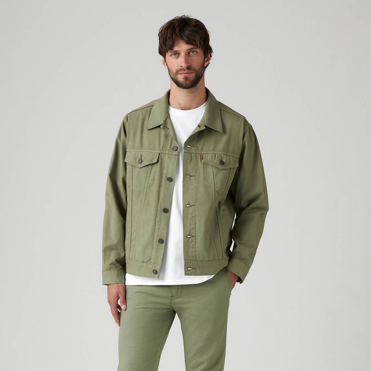 RELAXED FIT LINEN TRUCKER JACKET - 2