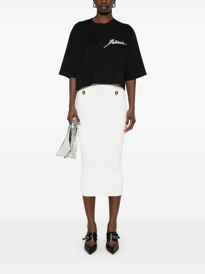 Balmain ribbed midi skirt outlook