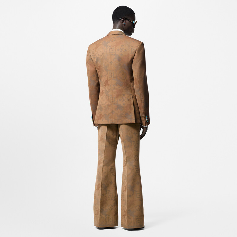 Tailored Jacquard Wool Flared Pants 3