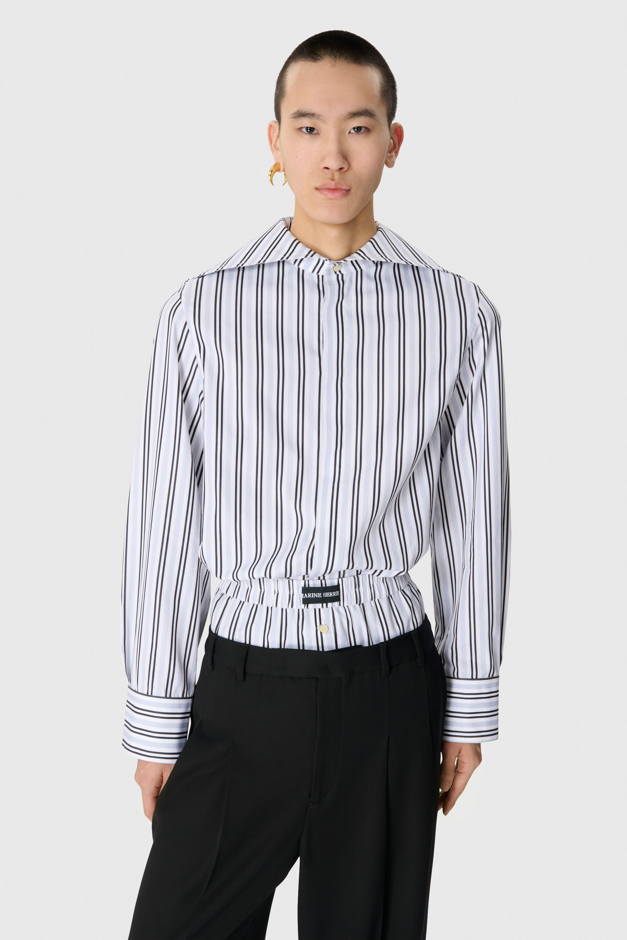 Regenerated Striped Poplin LS Shirt - 3
