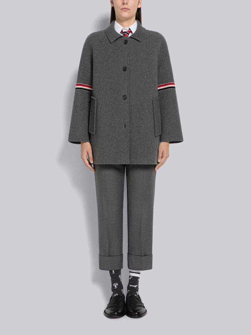 Milano Boiled Wool Armband Cropped Car Coat 4