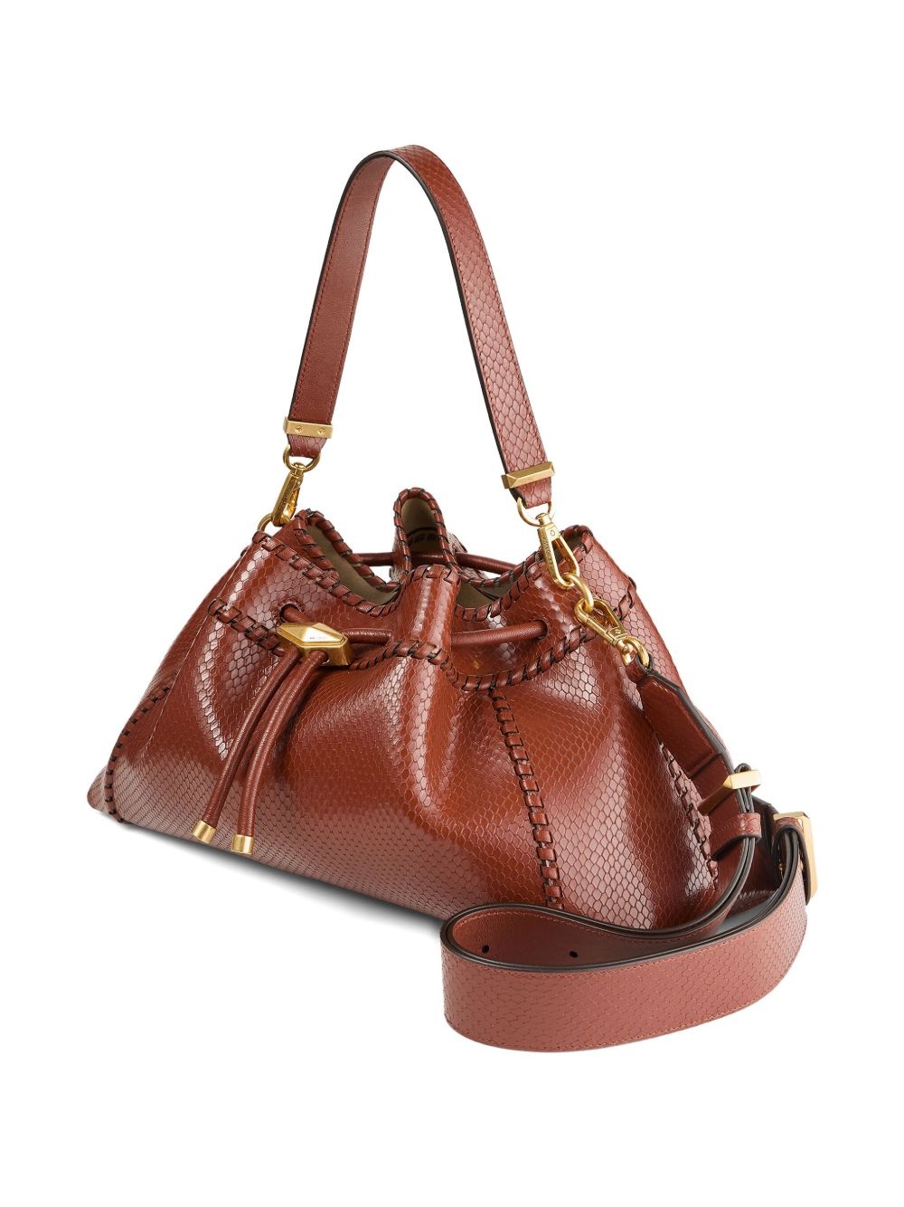 Cinch M snakeskin-effect leather shoulder bag - 3