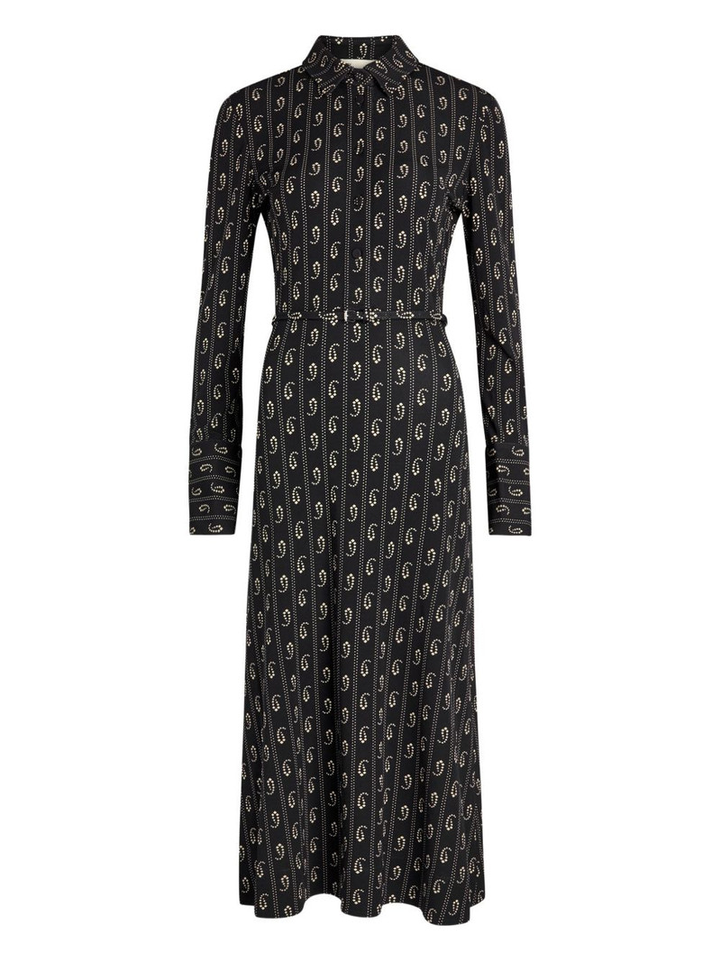 paisley belted shirt midi dress 1