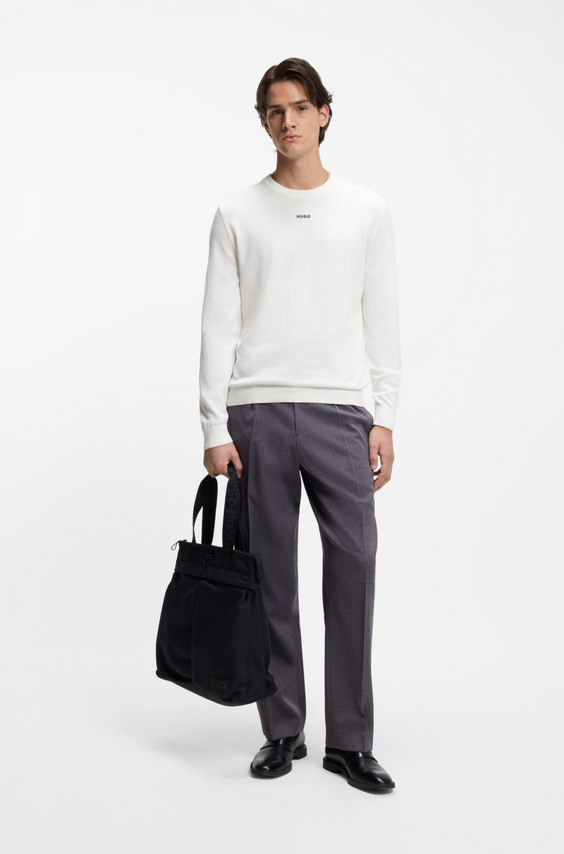 HUGO LOGO-DETAIL SWEATER IN COTTON outlook