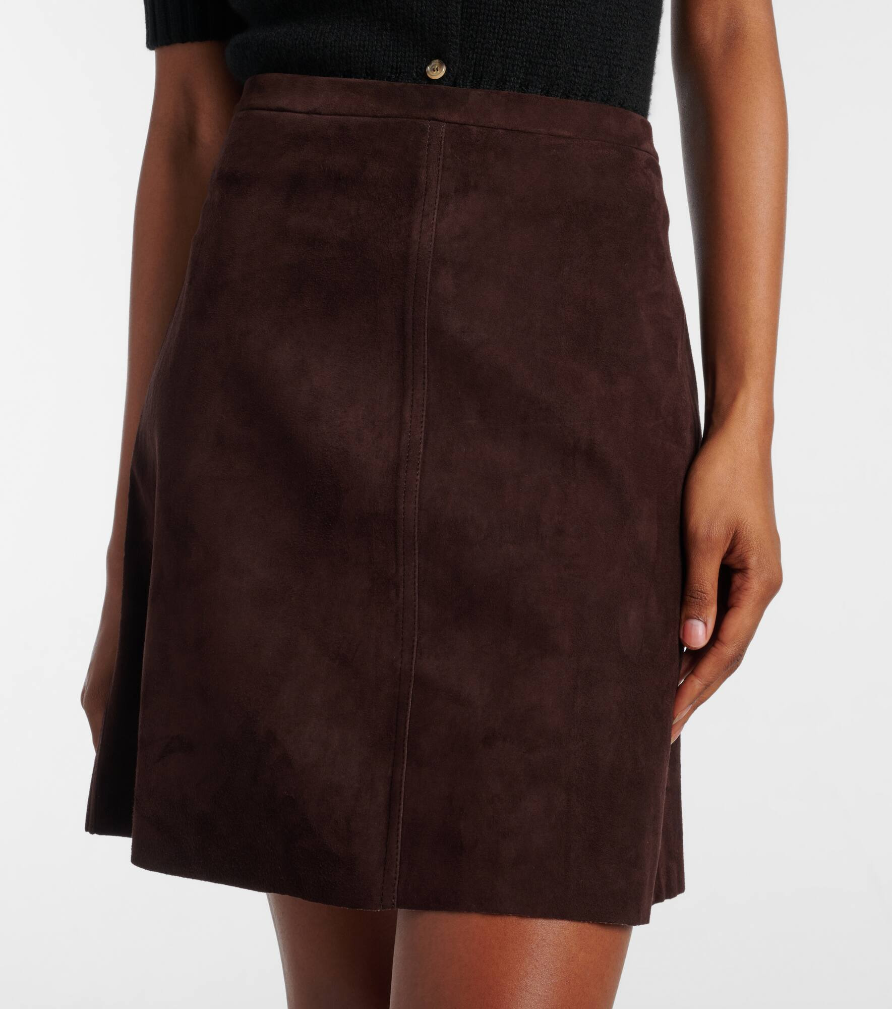 Lucie 22 high-rise suede miniskirt - 4