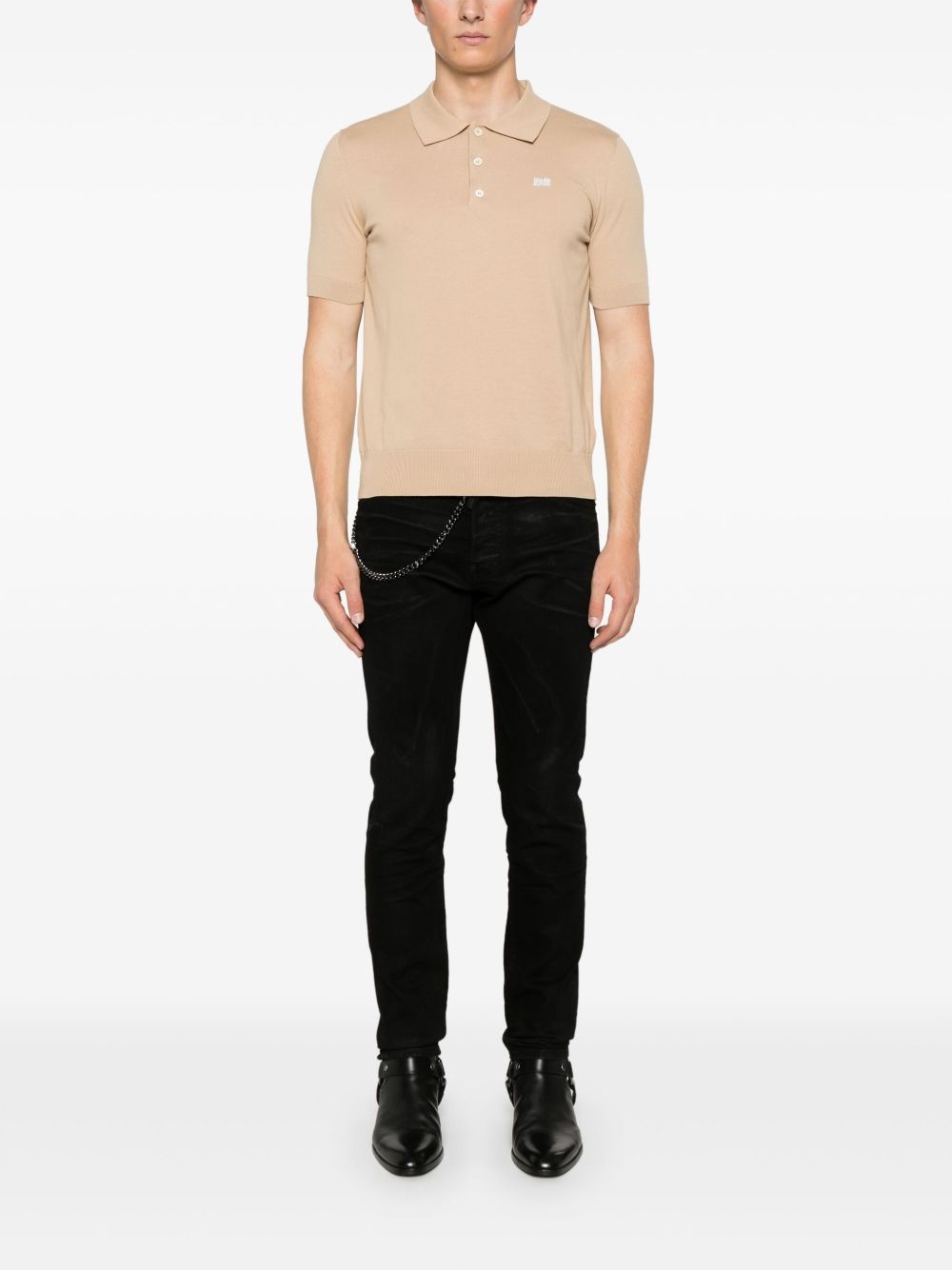 logo-patch polo shirt - 2