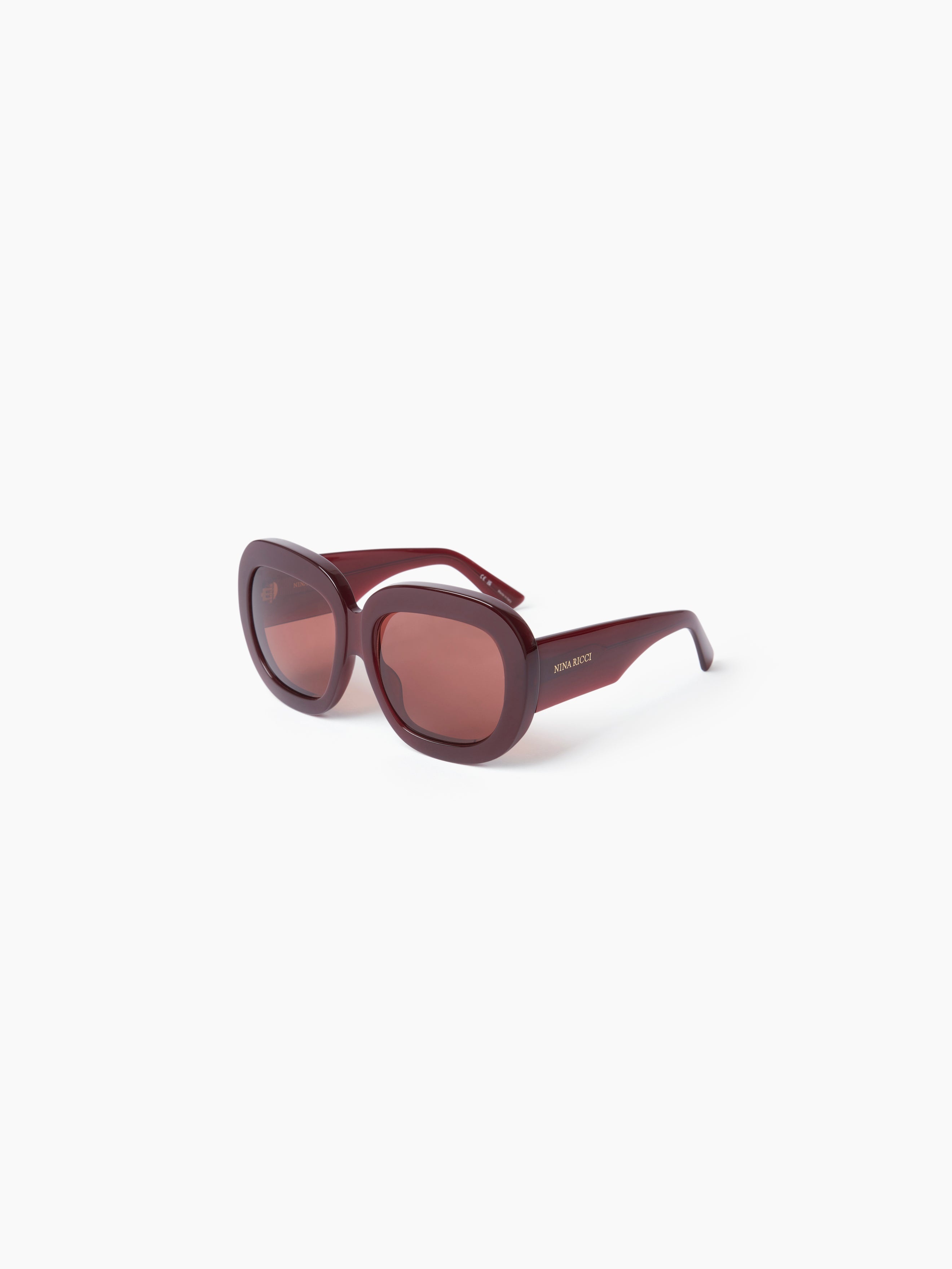 PRECIOUS OVERSIZE BURGUNDY SUNGLASSES - 4