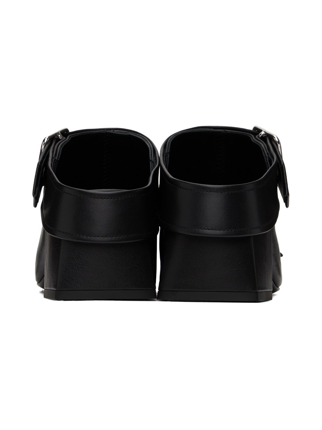 Black Gogo Leather Mules - 2