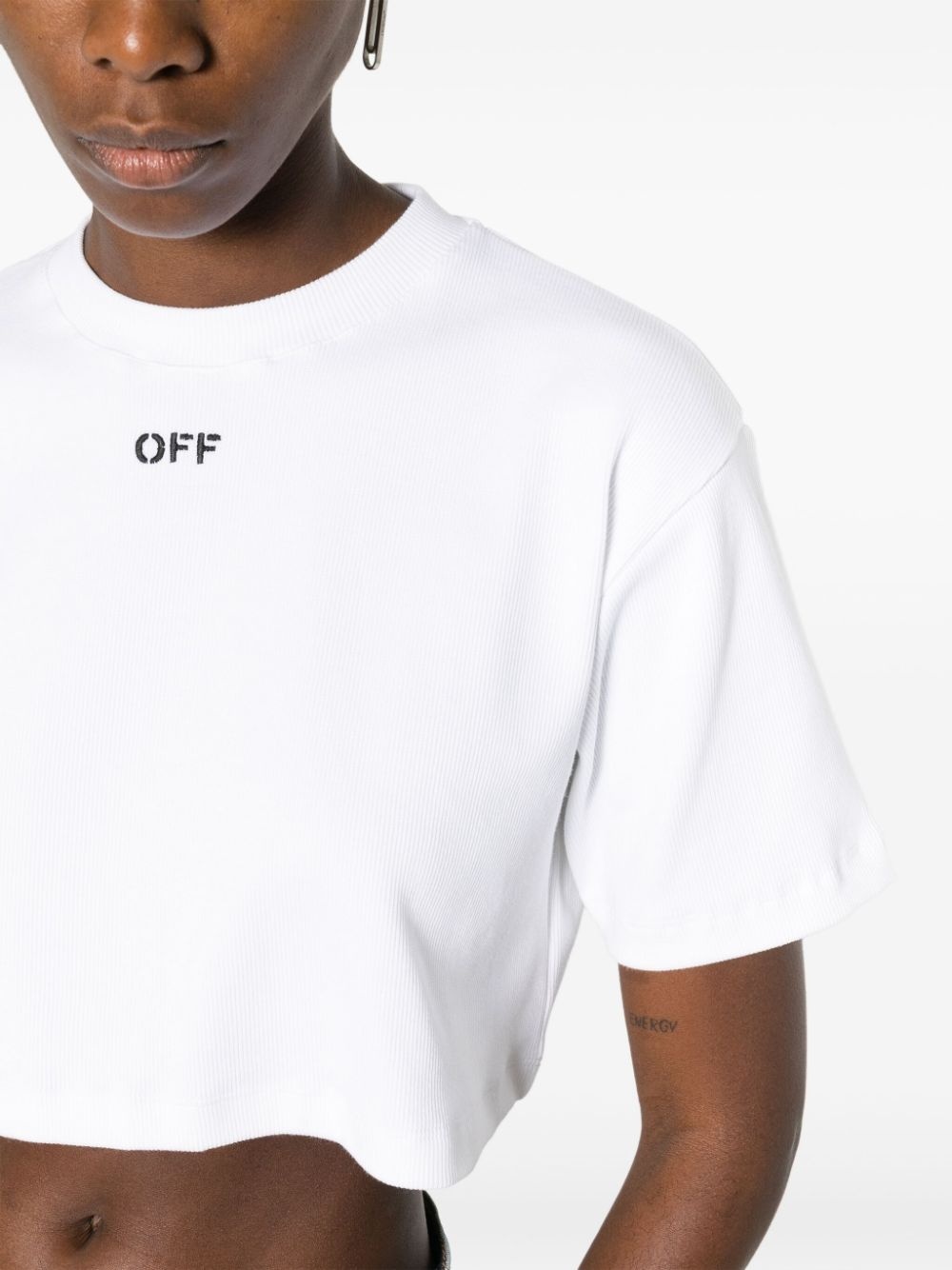 Off-Stamp cropped T-shirt - 5