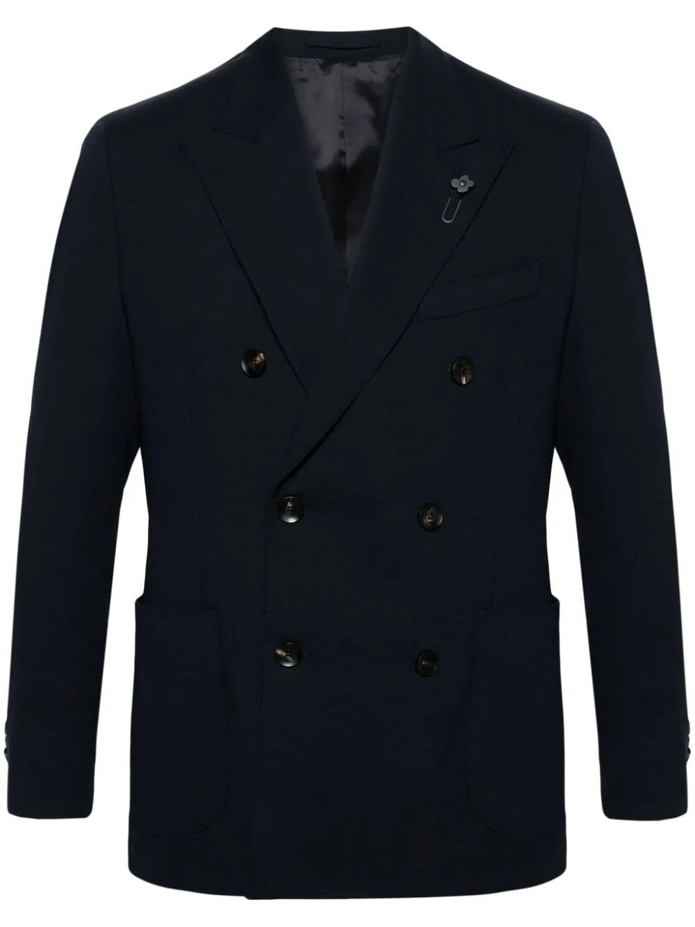 double-breasted wool blazer - 1