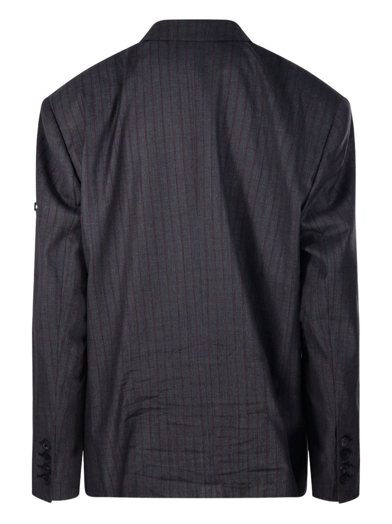 BALENCIAGA pinstripe pocket-design jacket outlook