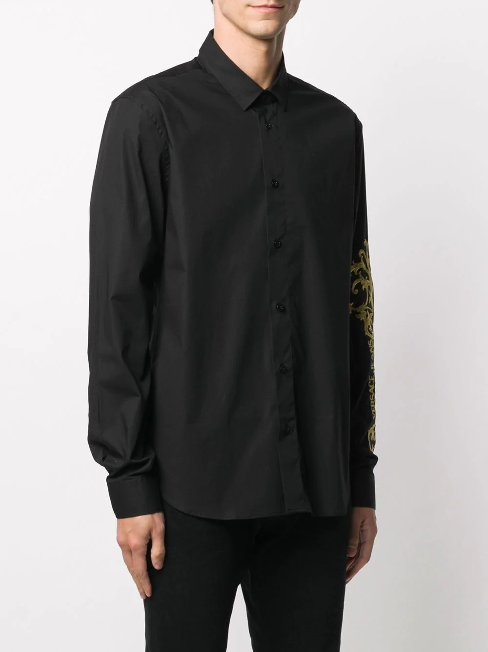 embroidered logo sleeve shirt - 3