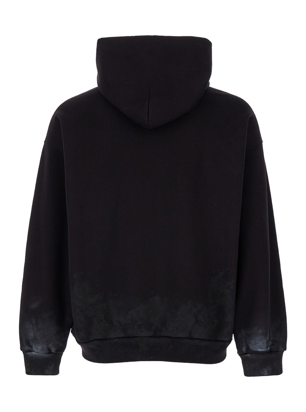 Balenciaga Men Black Hoodie With Metal Bb Stencil Motif In Dirty Effect Cotton Man - 2