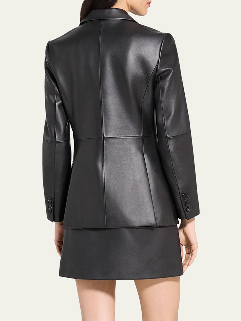 Lynnia Lambskin Leather Blazer 3