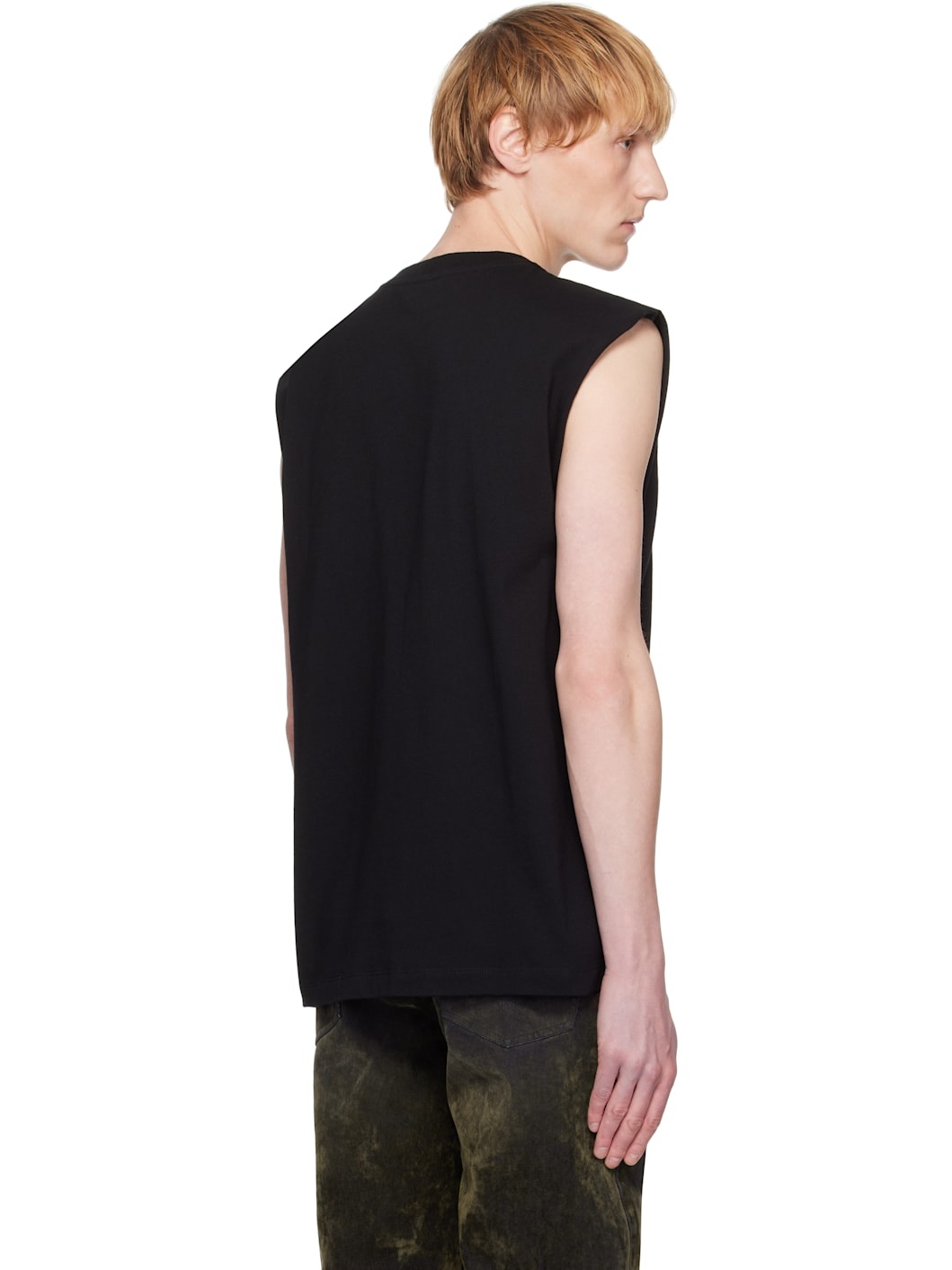 Black Embossed Logo Tank Top - 3