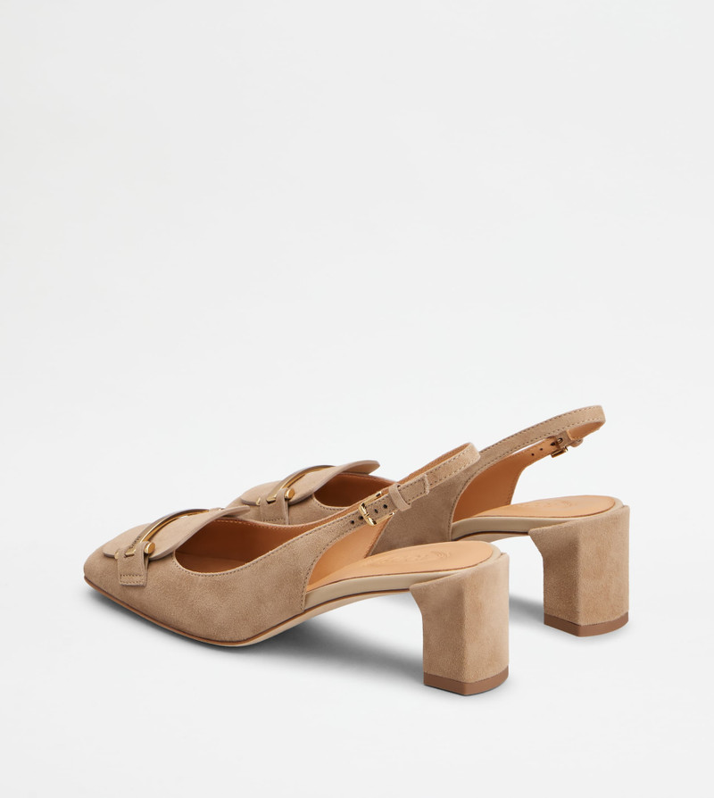 Tod's SLINGBACK PUMPS IN SUEDE - BEIGE outlook