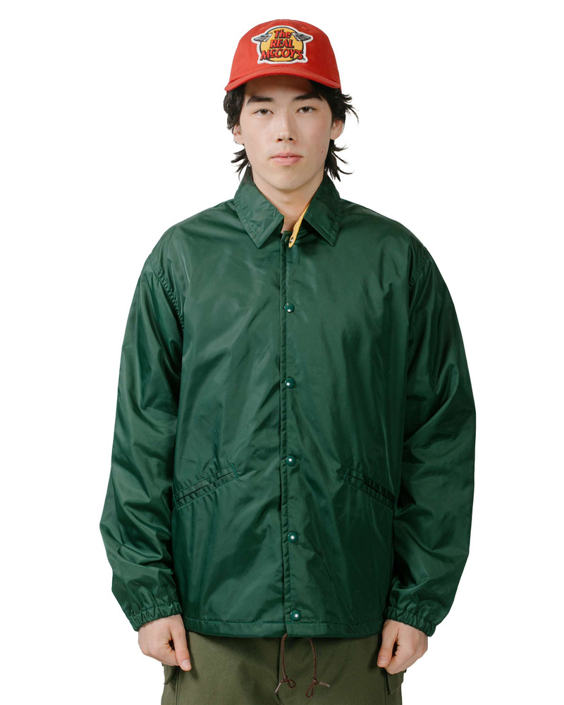 The Real McCoys MJ24010 Nylon Cotton Lined Coach Jacket Forest outlook