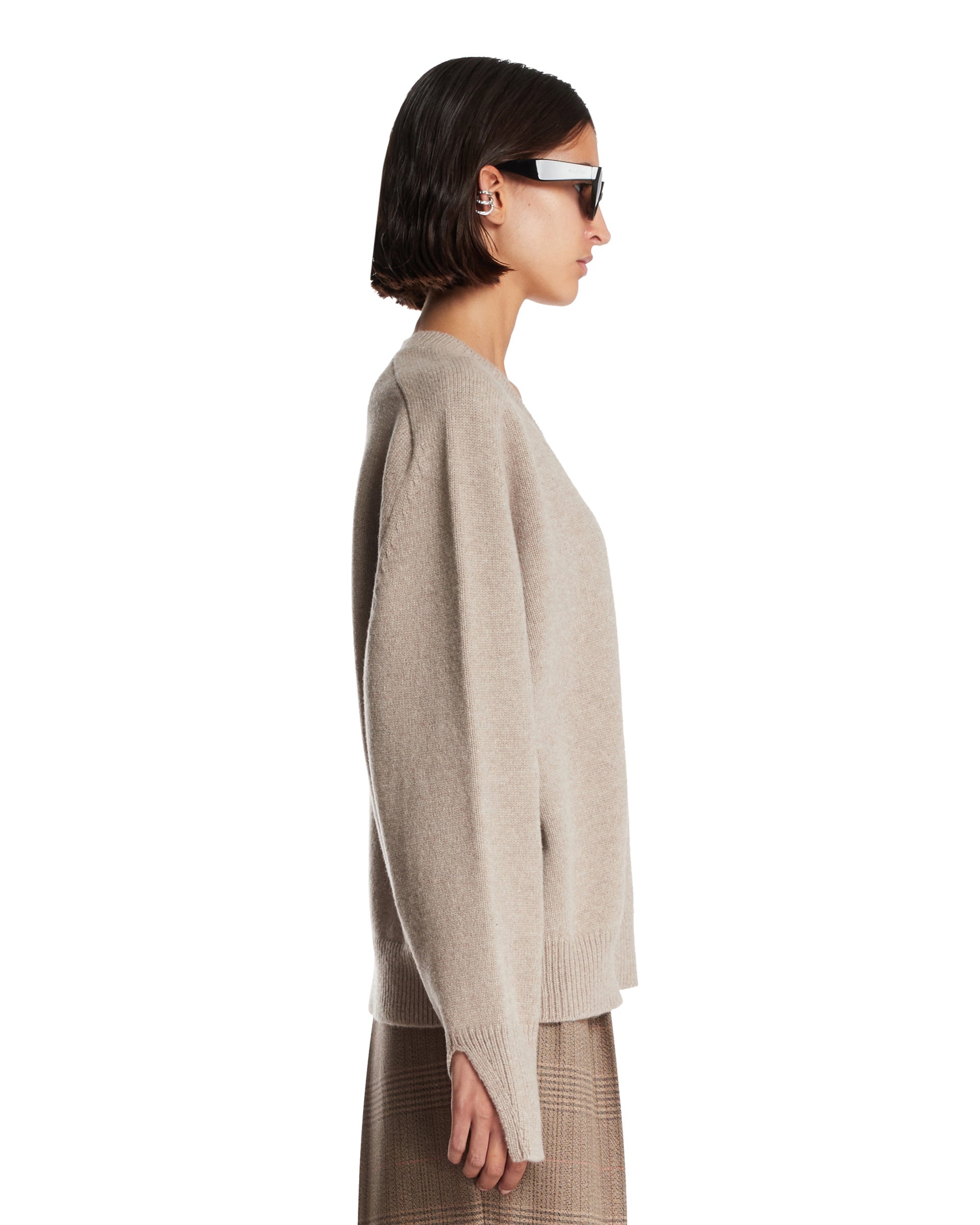 Beige Wrap Sweater - 5