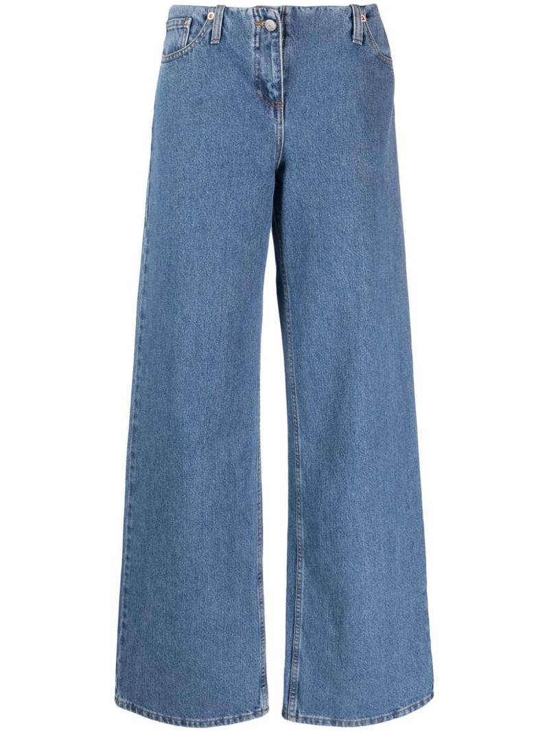 logo-patch wide-leg jeans 1